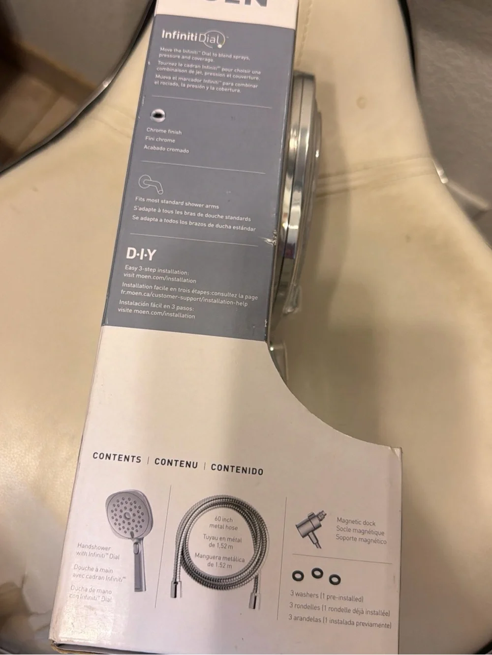 Moen 220H2EP Chrome Verso Handshower, Detachable Round Shower Head & Hose OB